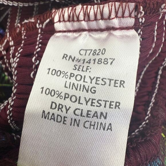 TCEC Womens Tie Strap Rainbow Metallic Cropped Smocked Multicolored Top Small - Picture 8 of 8